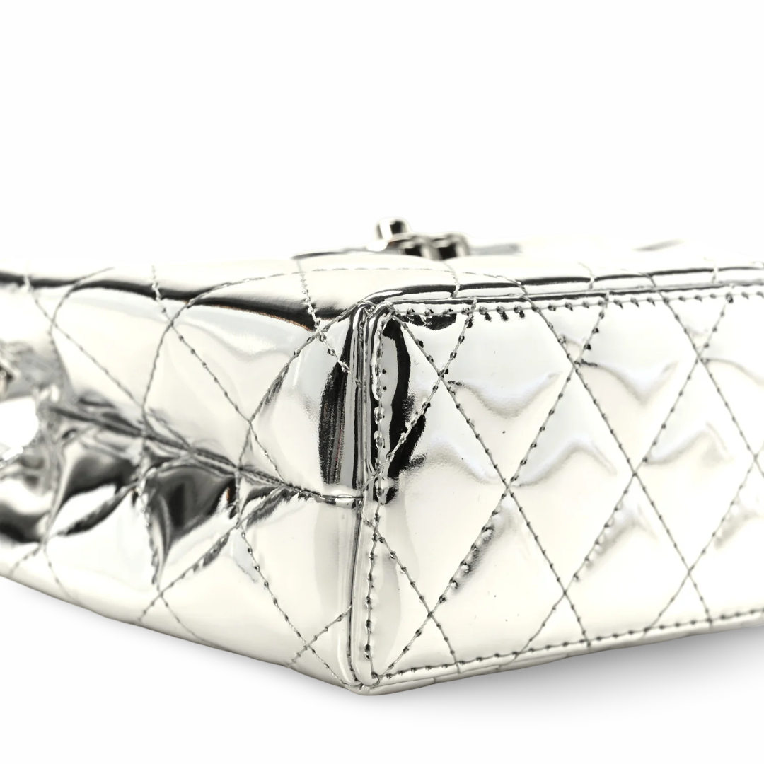 Chanel Quilted Patent Small Kelly Bag - SHW / Sliver