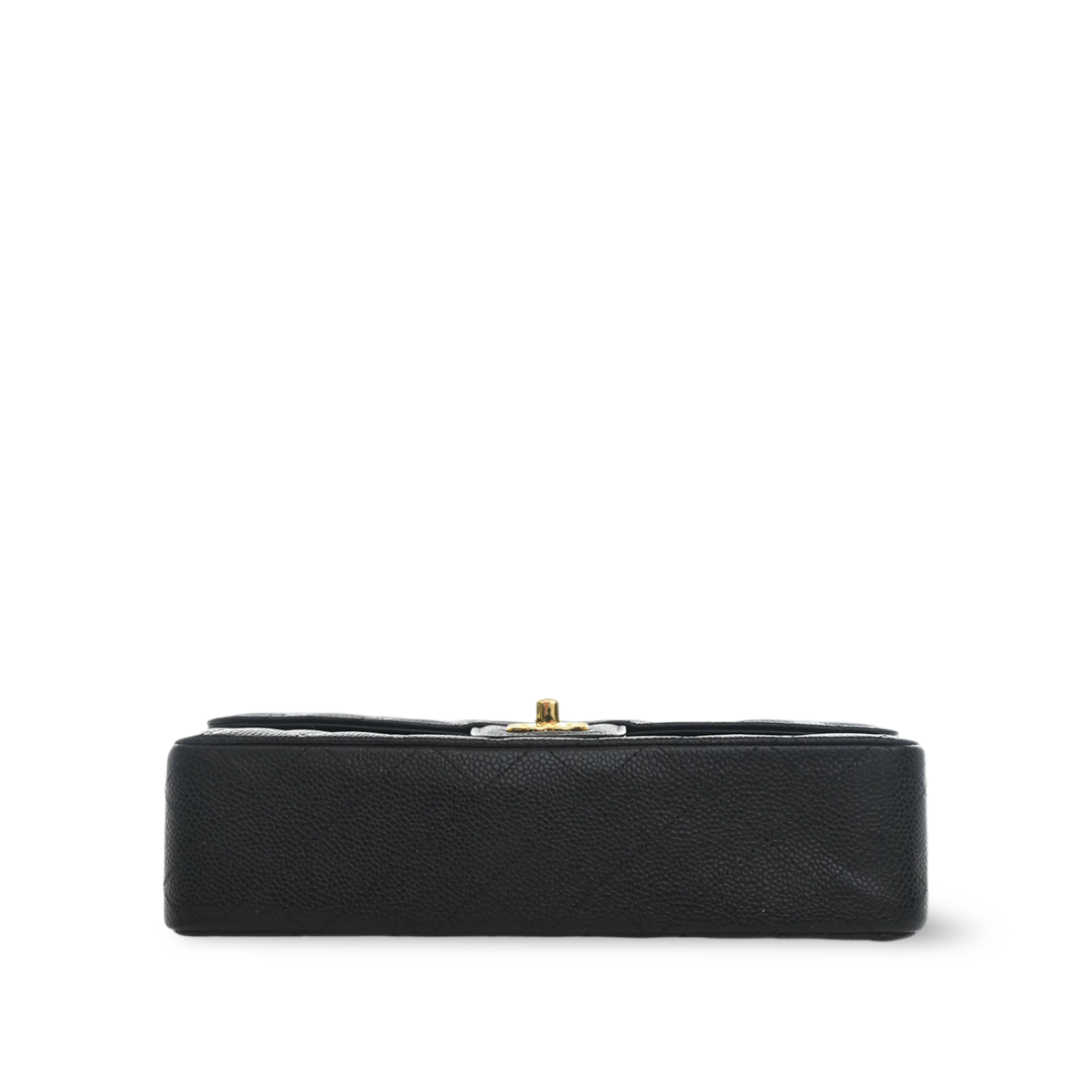 Chanel Quilted Caviar Medium Double Flap - GHW/ Black