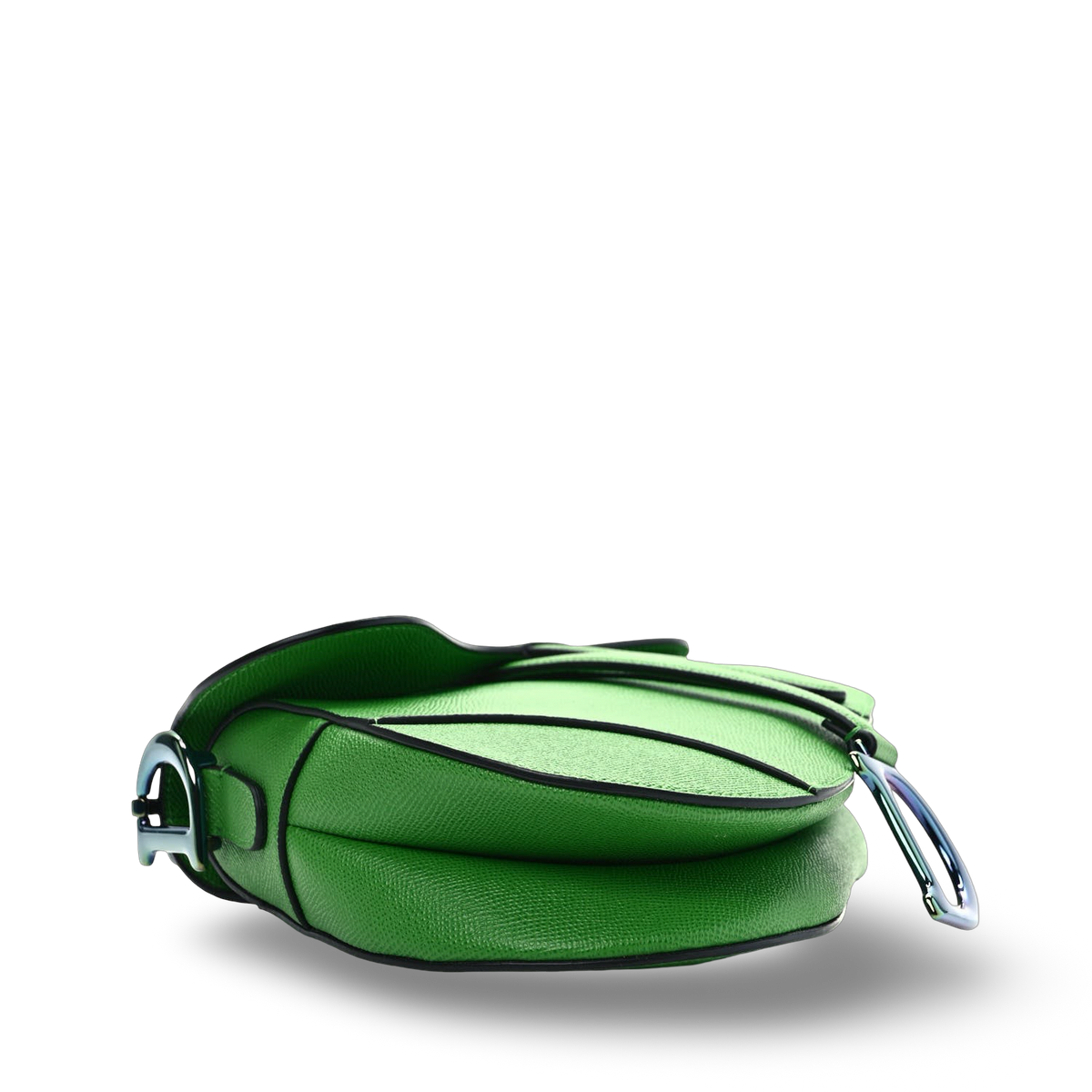 Dior Grained Calfskin Medium Saddle Bag - Metallic/ Green