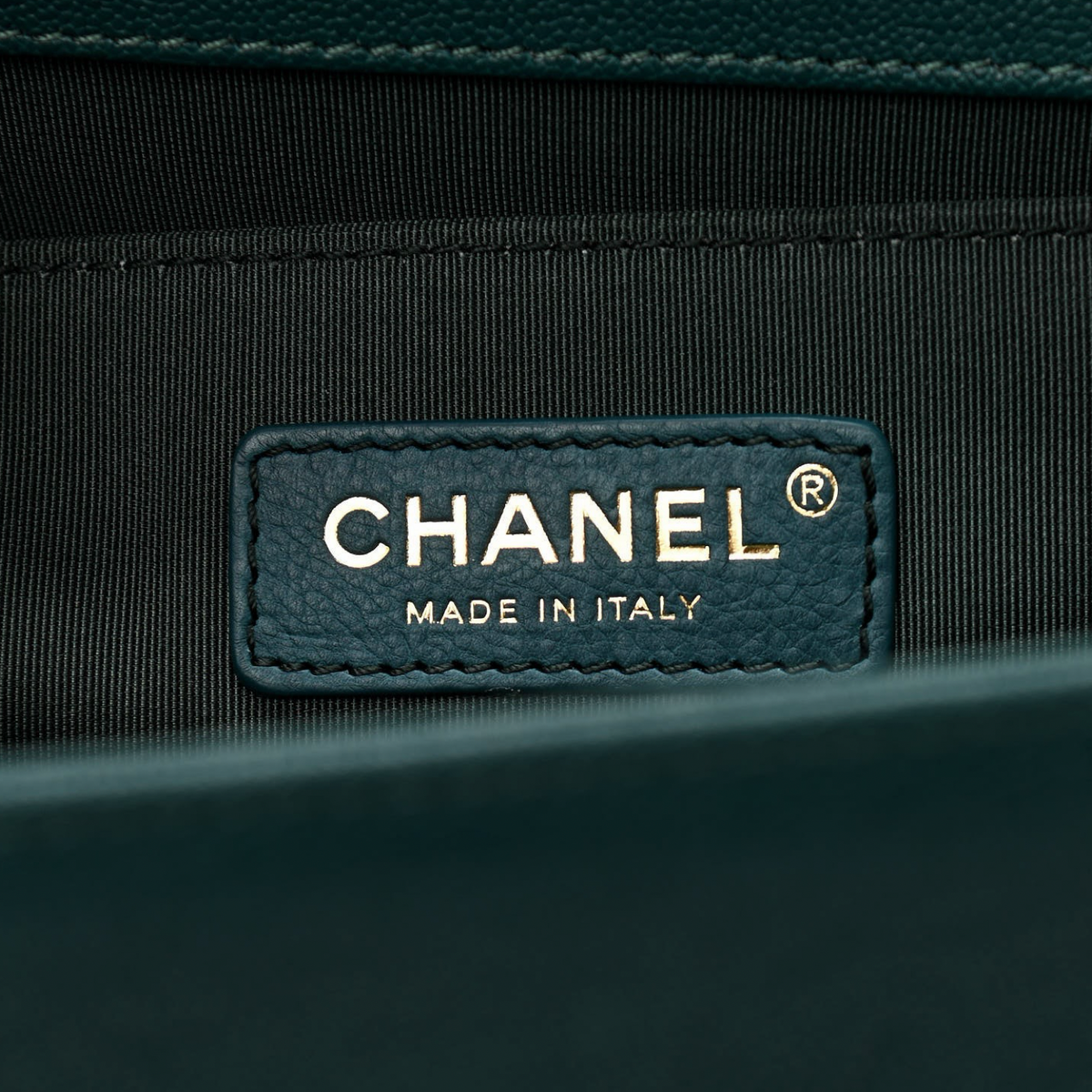 Chanel Quilted Caviar Old Medium Boy Bag - GHW/ Green
