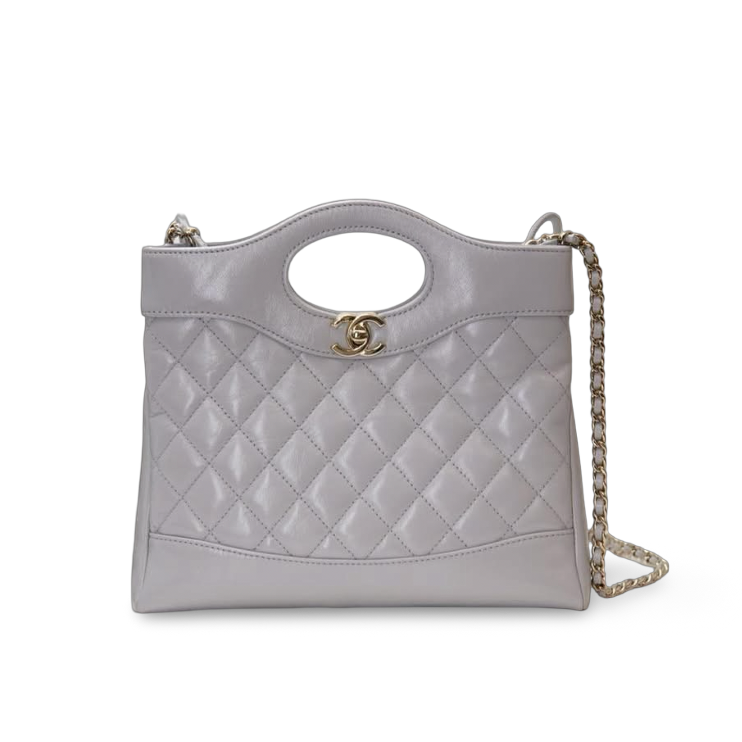 Chanel Quilted ShinyCalfskin Mini 31 Shopping Bag - GHW / Light Gray (Deposit 30%)
