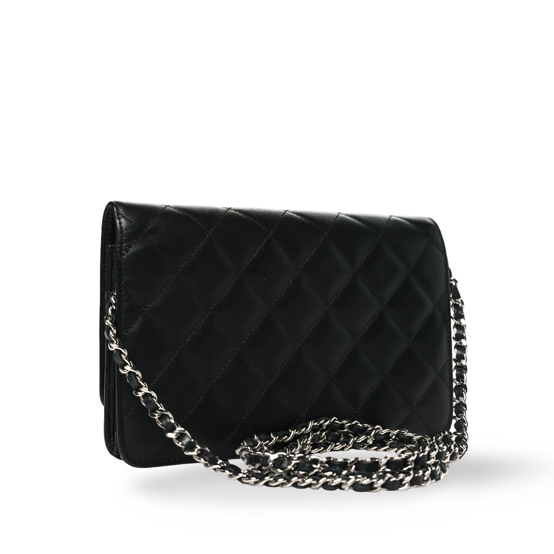Chanel Quilted Caflskin Cambon WOC - SHW / Black