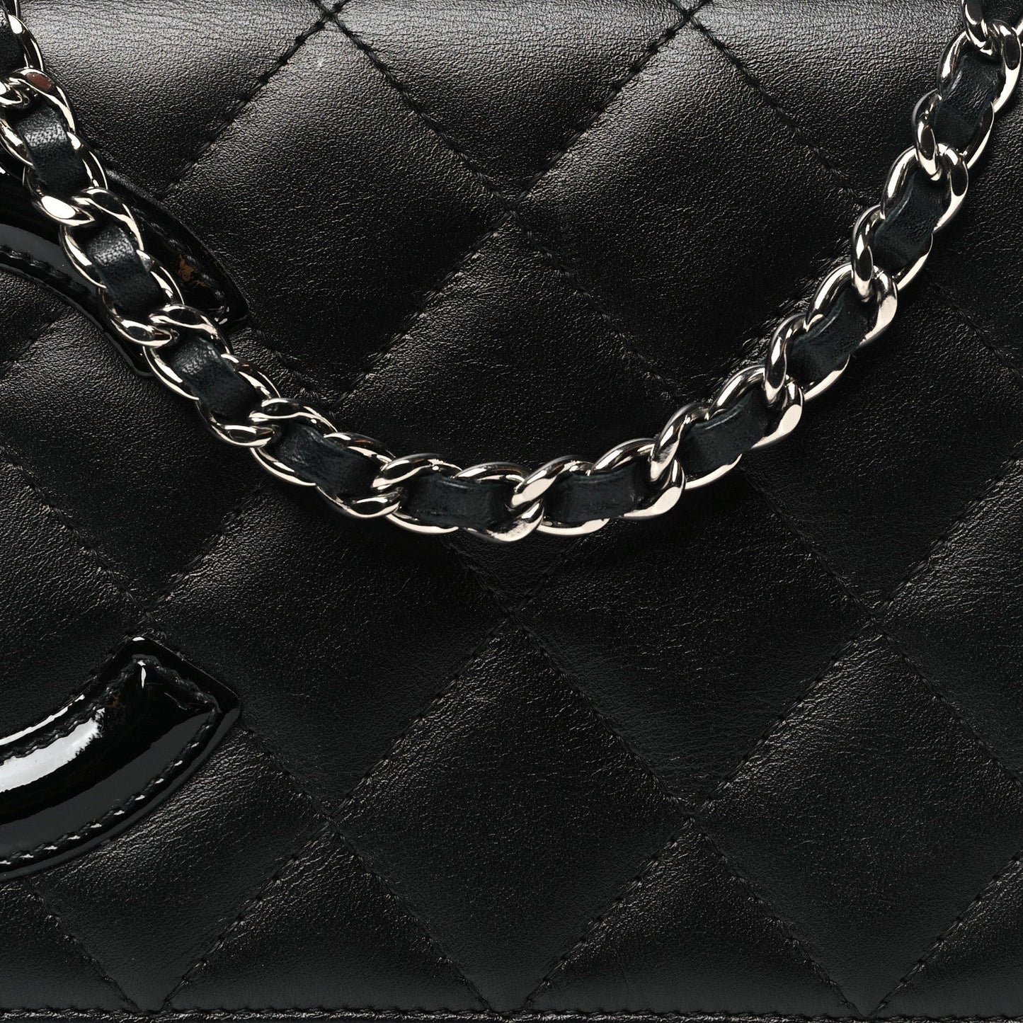 Chanel Quilted Caflskin Cambon WOC - SHW / Black