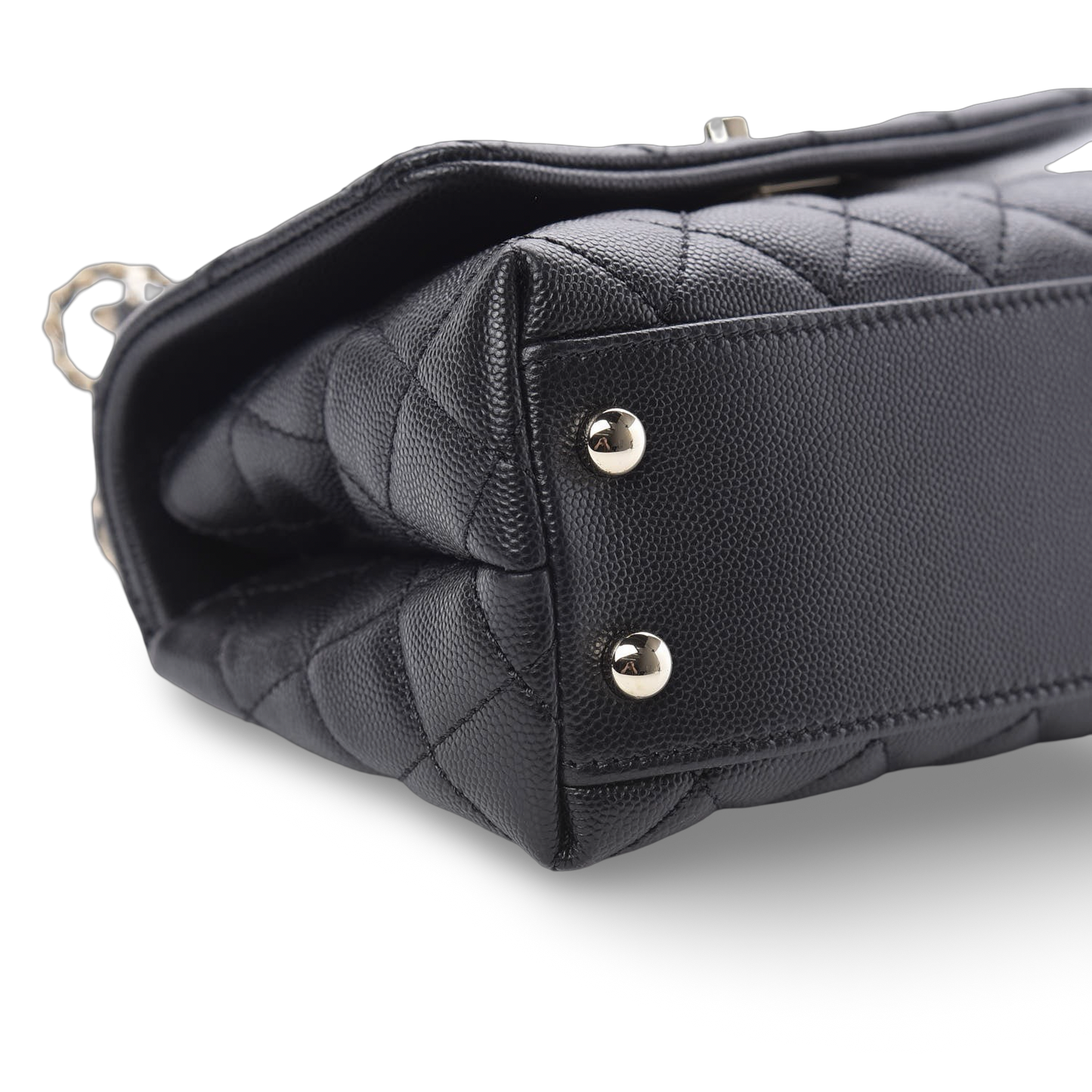 Chanel Quilted Caviar Small Cocohandle Bag- SHW/ Black