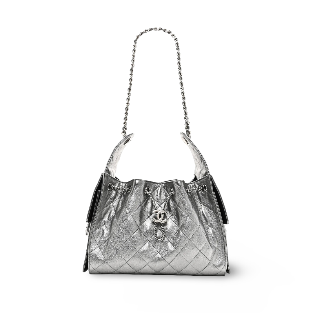 Chanel Quilted Calfskin Small Metallic 25Bag - SHW/ Sliver