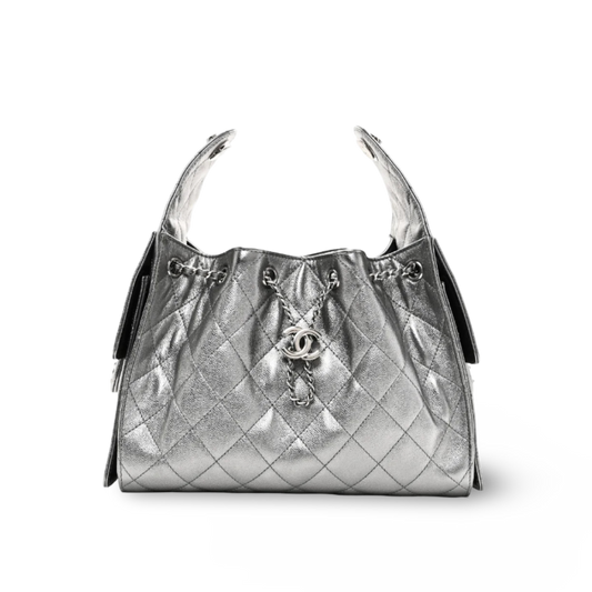 Chanel Quilted Calfskin Small Metallic 25Bag - SHW/ Sliver