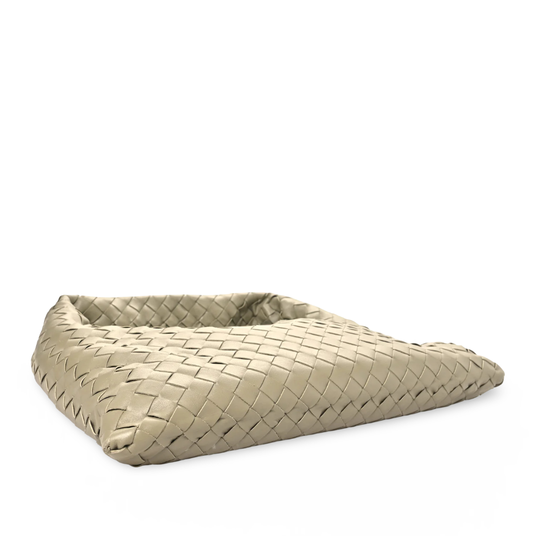 Bottega Veneta Calfskin Intrecciato Small Hop Travertine - Ash Green