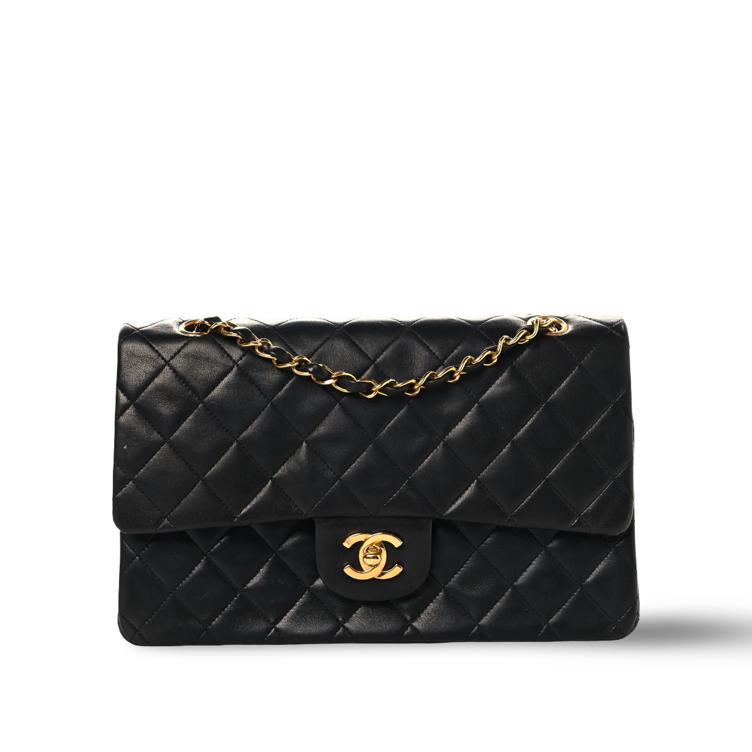 Chanel Vintage Quilted Lambskin Medium Double Flap - GHW/ Black