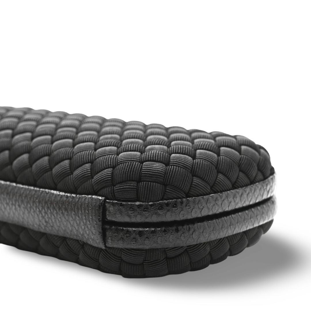 Bottega Veneta Satin Ayers Intreccio Impero Stretch Knot Clutch - Black