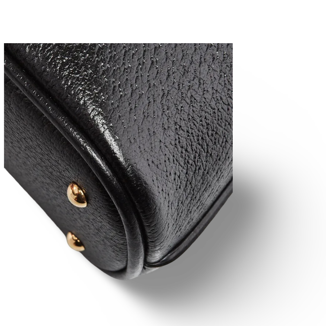 Gucci Quilted Leather Mini Diana Zip Tote Bag - GHW/ Black
