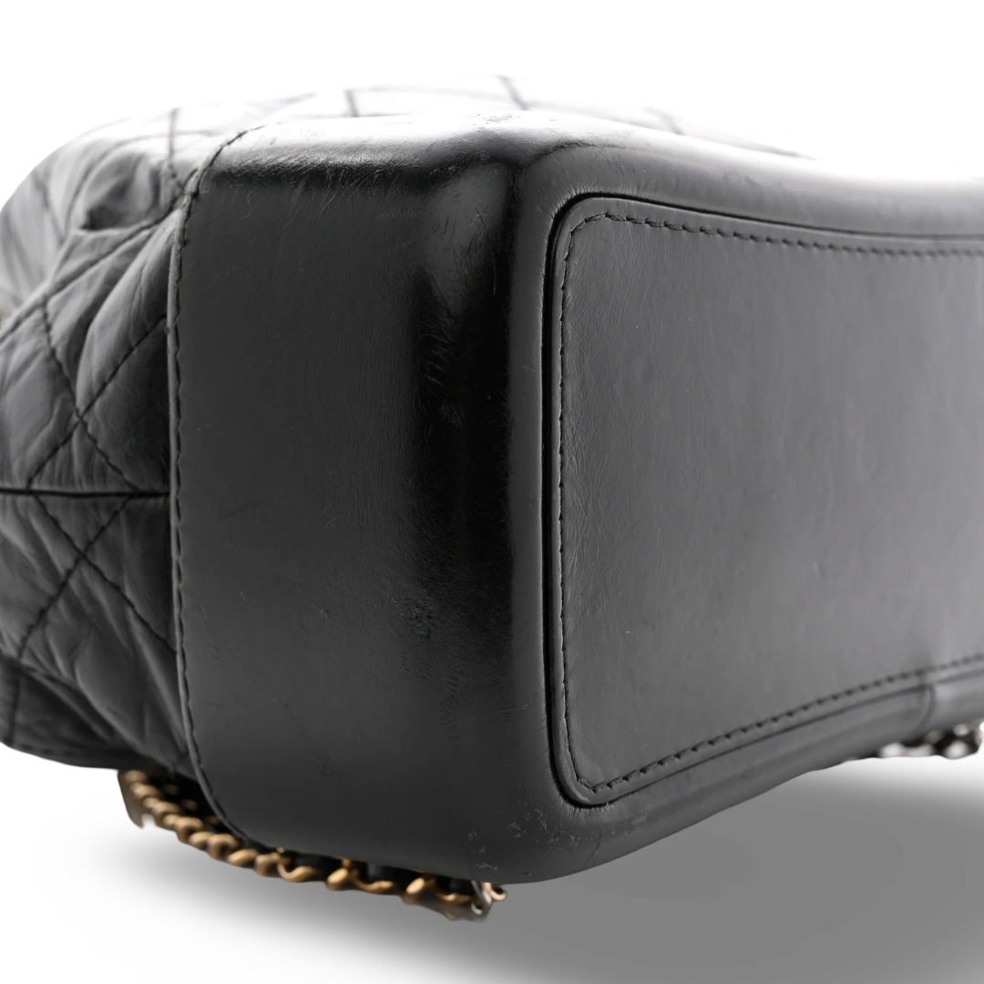 Chanel  Quilted Aged Calfskin Small Gabrielle Backpack - Muti-HW/ Black