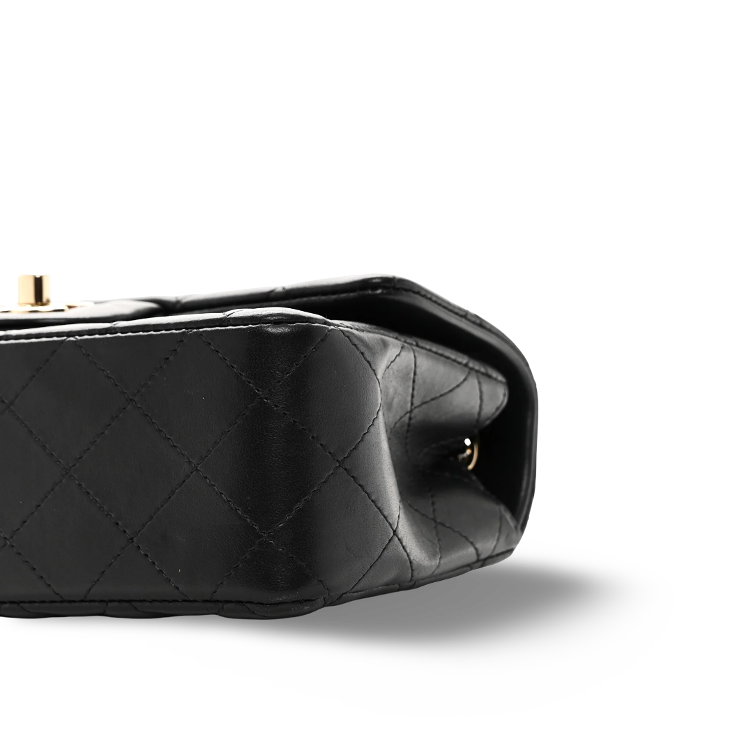 Chanel Quilted Lambskin Mini Rectangular Flap - SHW/Black