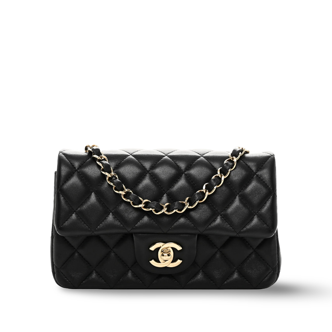 Chanel Quilted Lambskin Mini Rectangular Flap - SHW/Black
