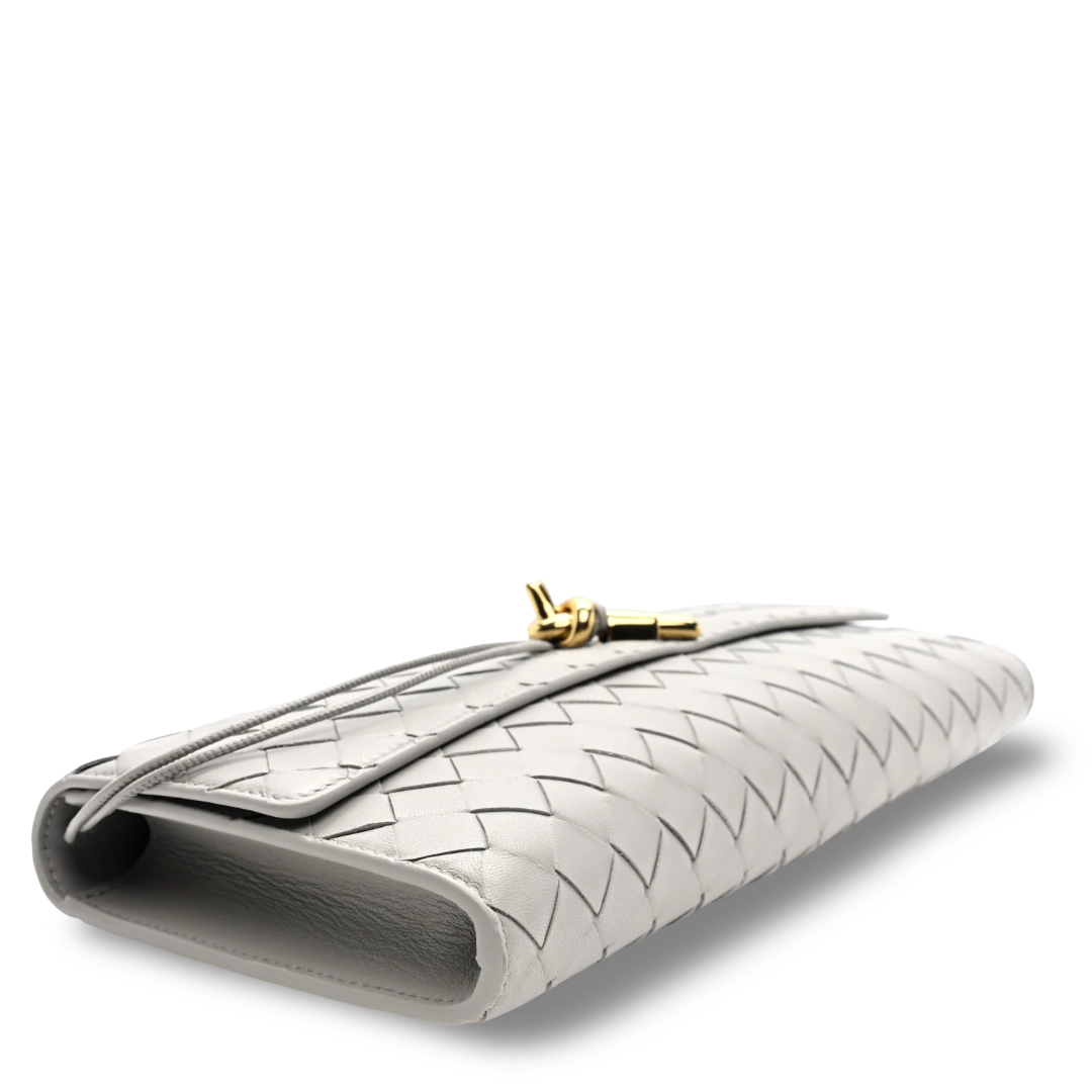 Bottega Veneta Andiamo Clutch - GHW / Light Gray