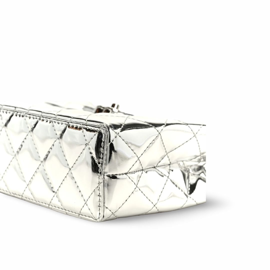 Chanel Quilted Patent Small Kelly Bag - SHW / Sliver