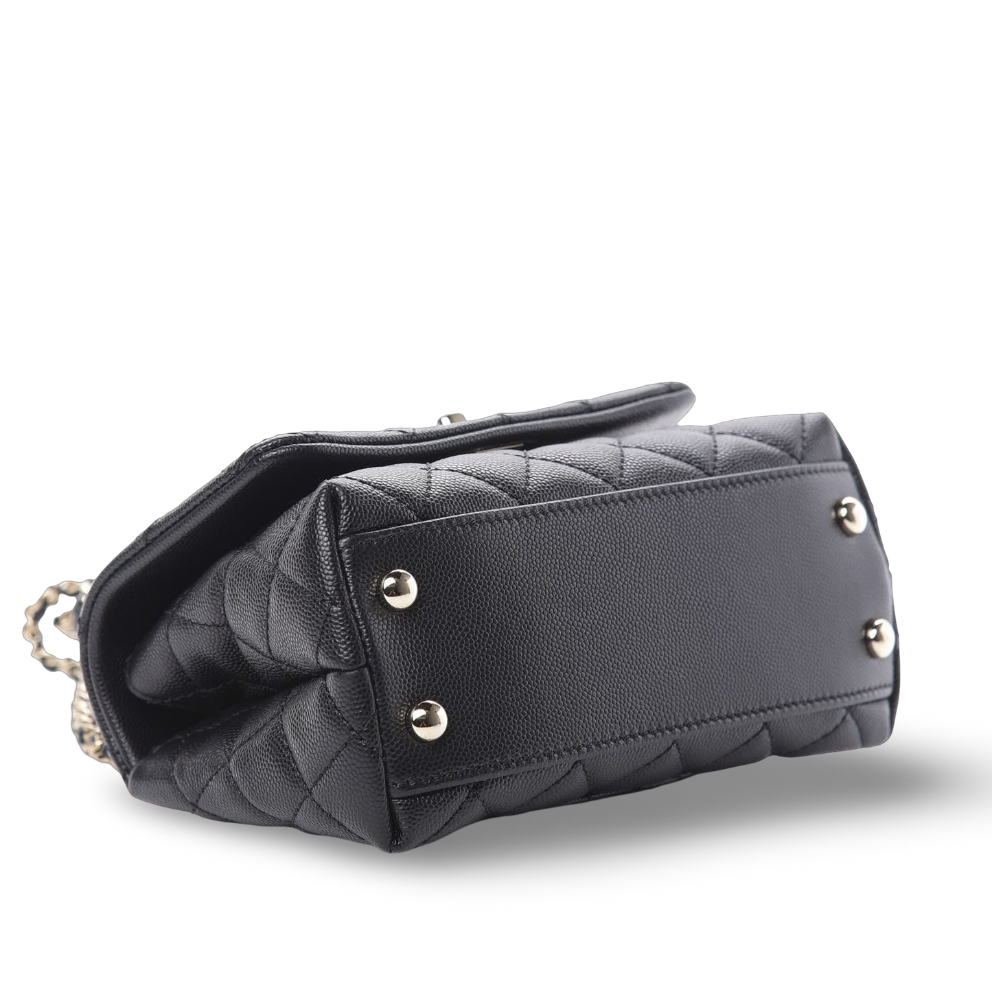 Chanel Quilted Caviar Small Cocohandle Bag- SHW/ Black
