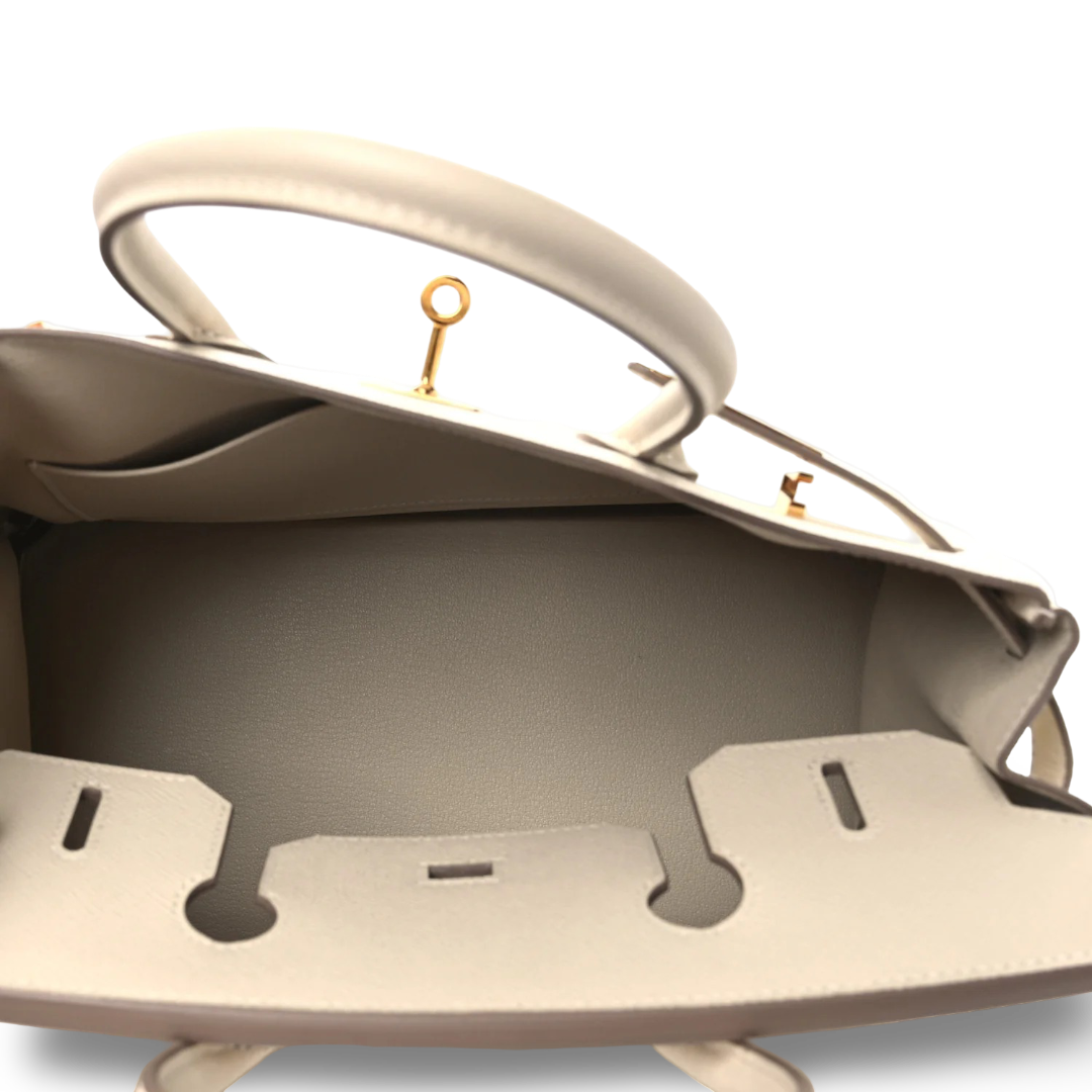 Hermes Epsom Birkin 30 Bag - GHW / White