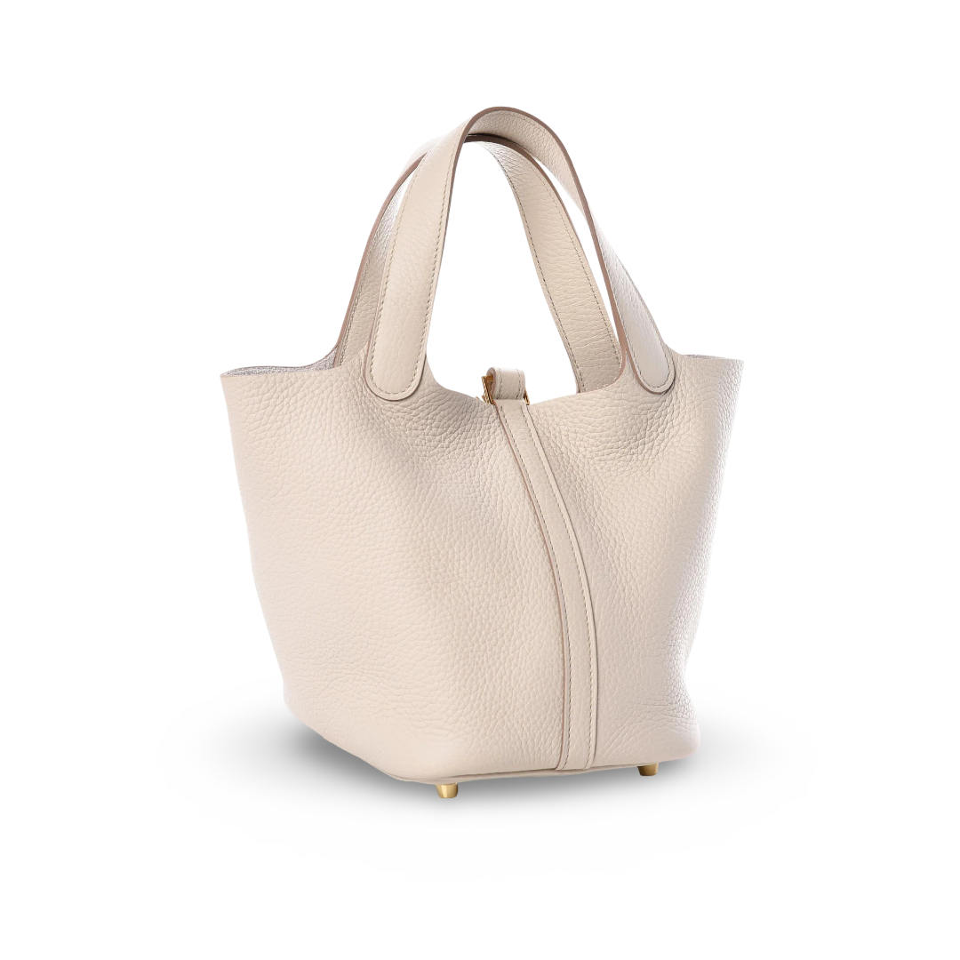 Hermes Togo Picotin 18 - GHW / Craie