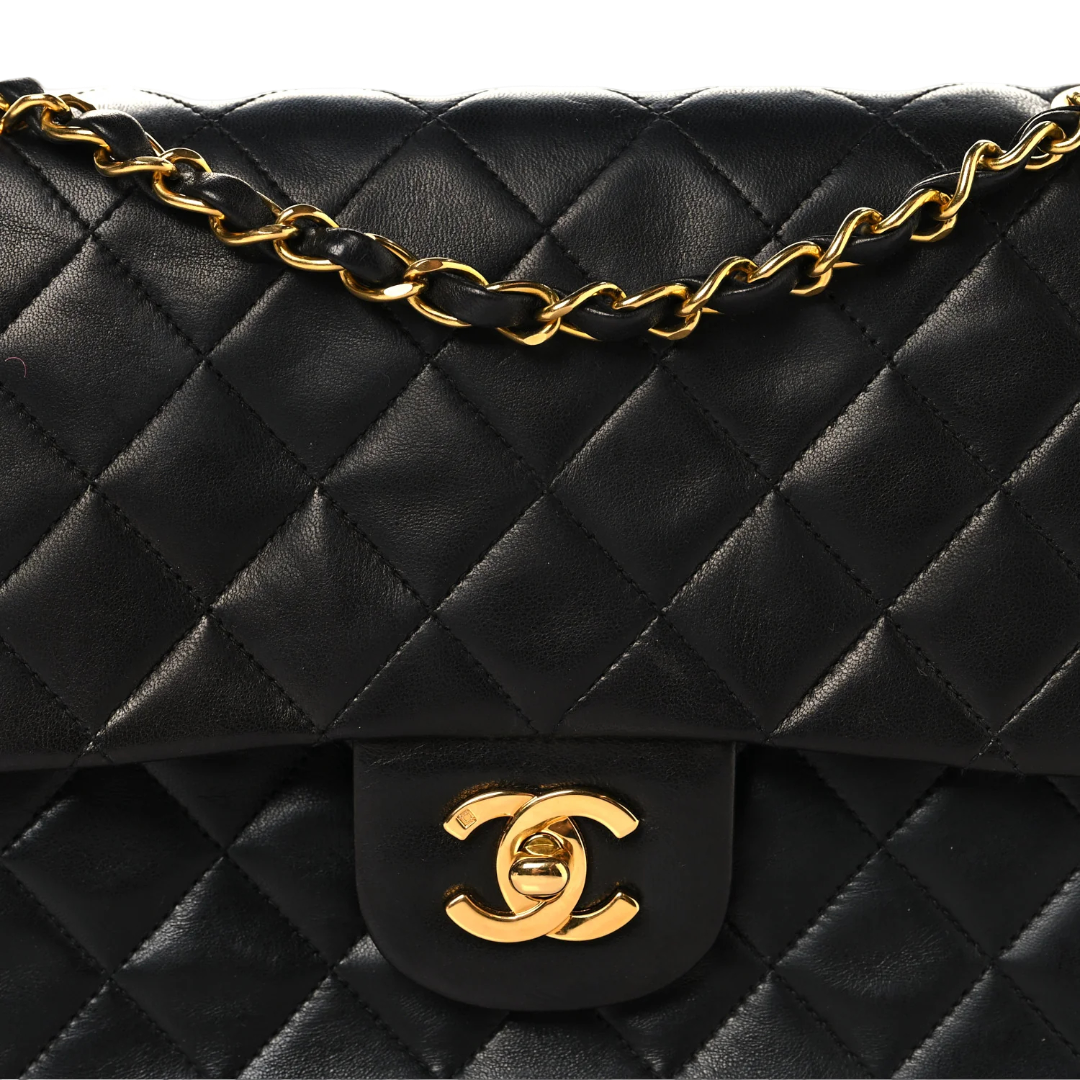 Chanel Vintage Quilted Lambskin Medium Double Flap - GHW/ Black