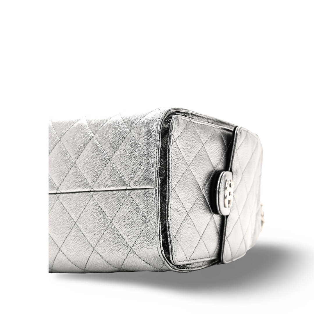 Chanel Quilted Calfskin Small Metallic 25Bag - SHW/ Sliver