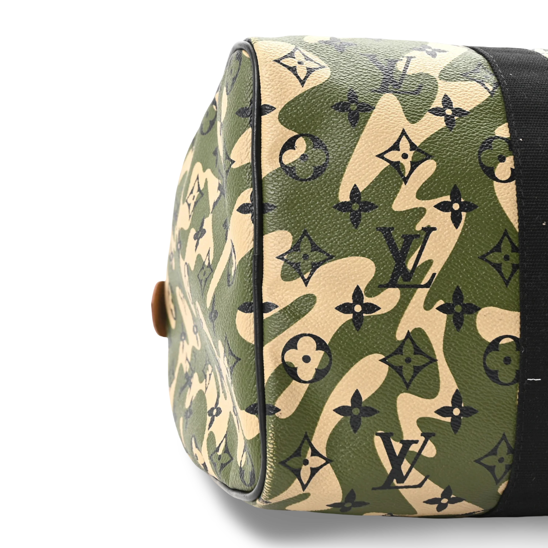Louis Vuitton Monogram Camouflage Speedy 35 Bag - GHW/ Geen