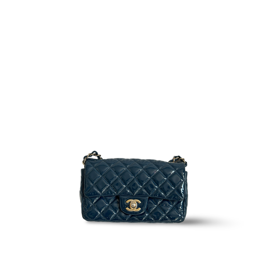 Chanel Patent Mini Rectangle Single Flap