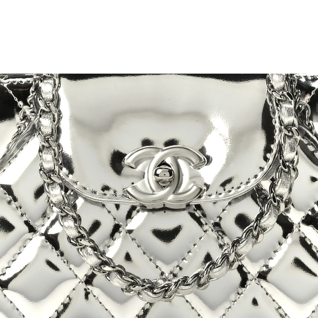 Chanel Quilted Patent Small Kelly Bag - SHW / Sliver