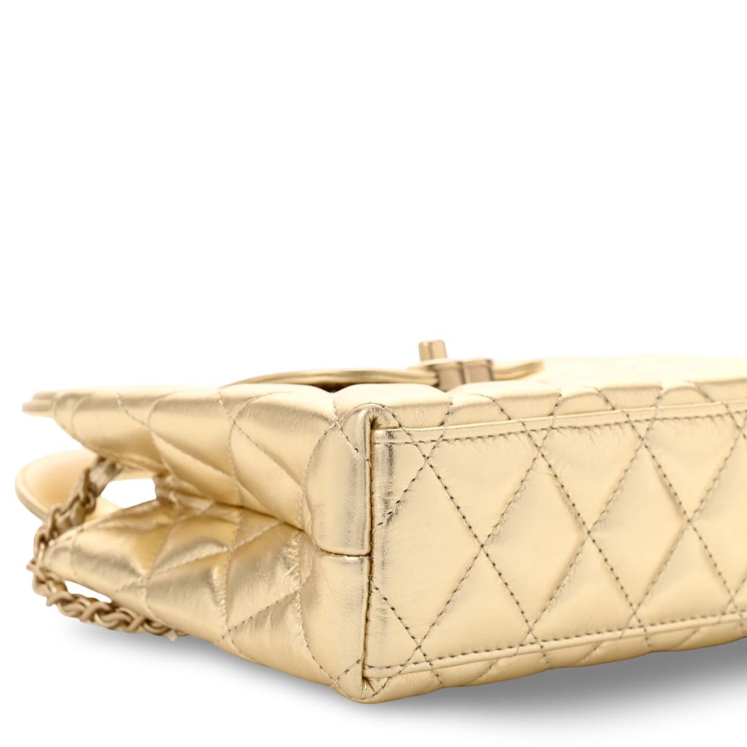 Chanel Quilted Shinny Calfskin 25C Small Kelly Bag - GHW / Gold