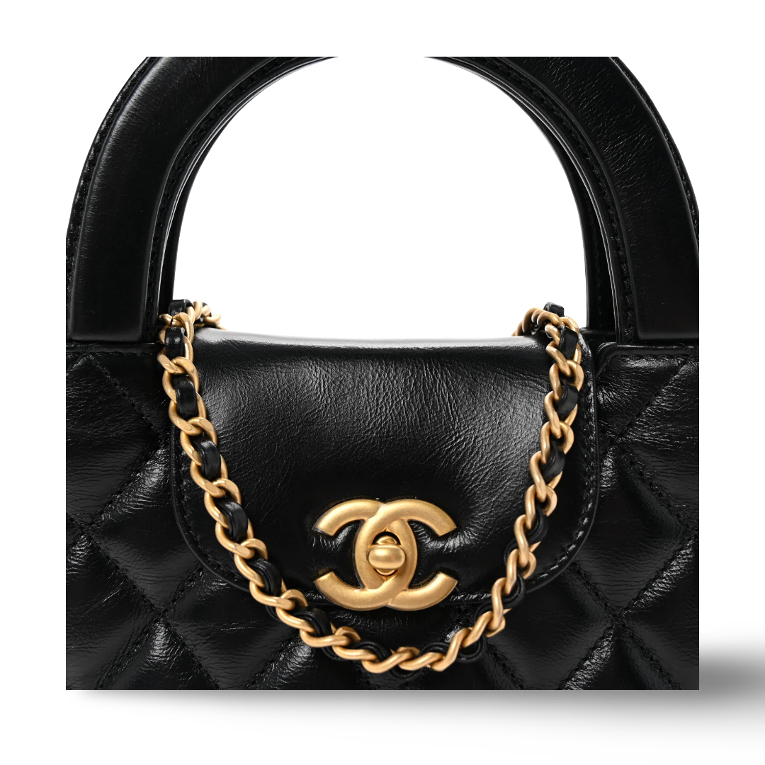 Chanel Shiny Lambskin Small Kelly Bag - GHW / Black
