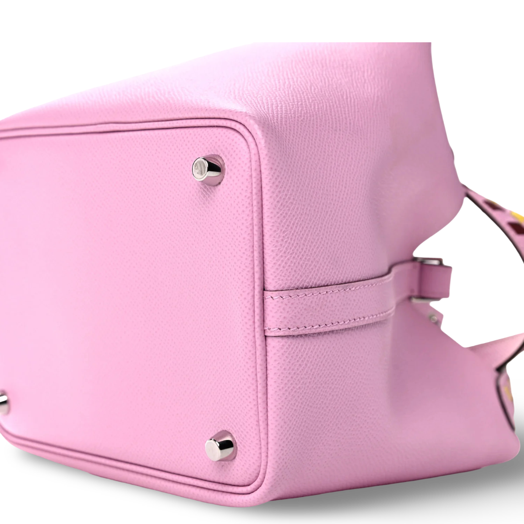 Hermes Epsom Tressage De Cuir Picotin Lock 18 PM - PHW/ Pink