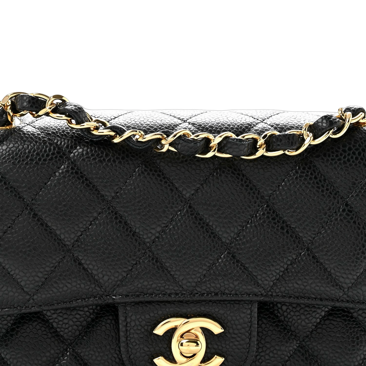 Chanel Quilted Caviar Small Double Flap - GHW/ Black