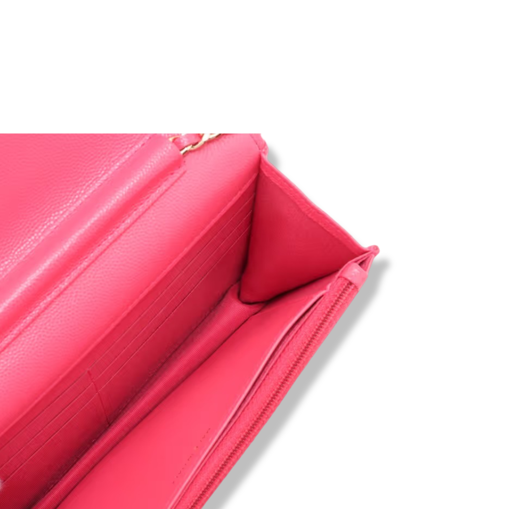 Quilted Caviar Big Logo WOC - GHW/ Pink