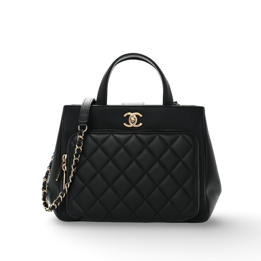 Chanel Quilted Caviar Small Business Affinity Shopping Bag - GHW/ Black