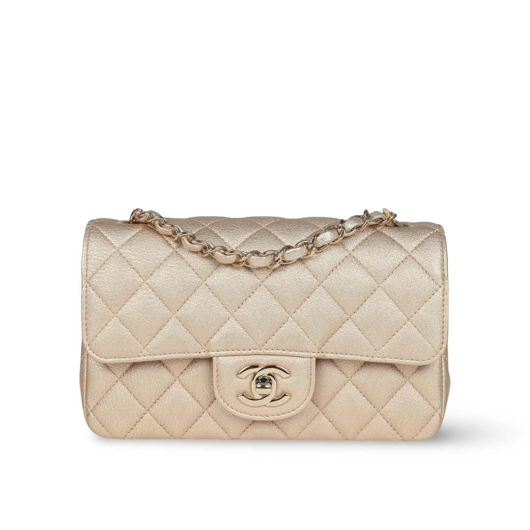 Chanel Quilted Caviar Mini Rectangular Single Flap Bag - GHW / Gold
