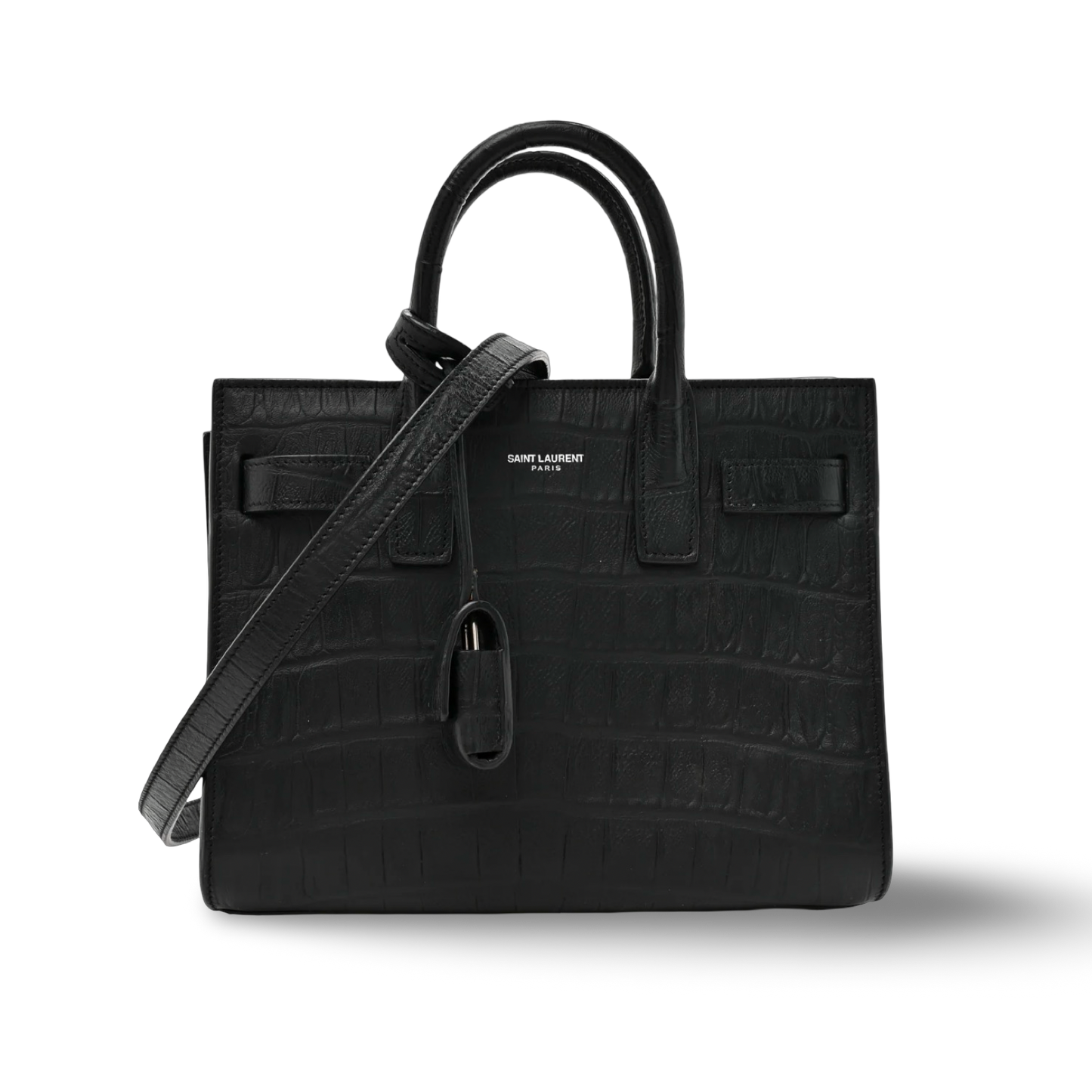 Saint Laurent Crocodile Nano Sac De Jour Bag - SHW/