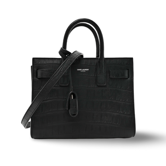 Saint Laurent Crocodile Nano Sac De Jour Bag - SHW/