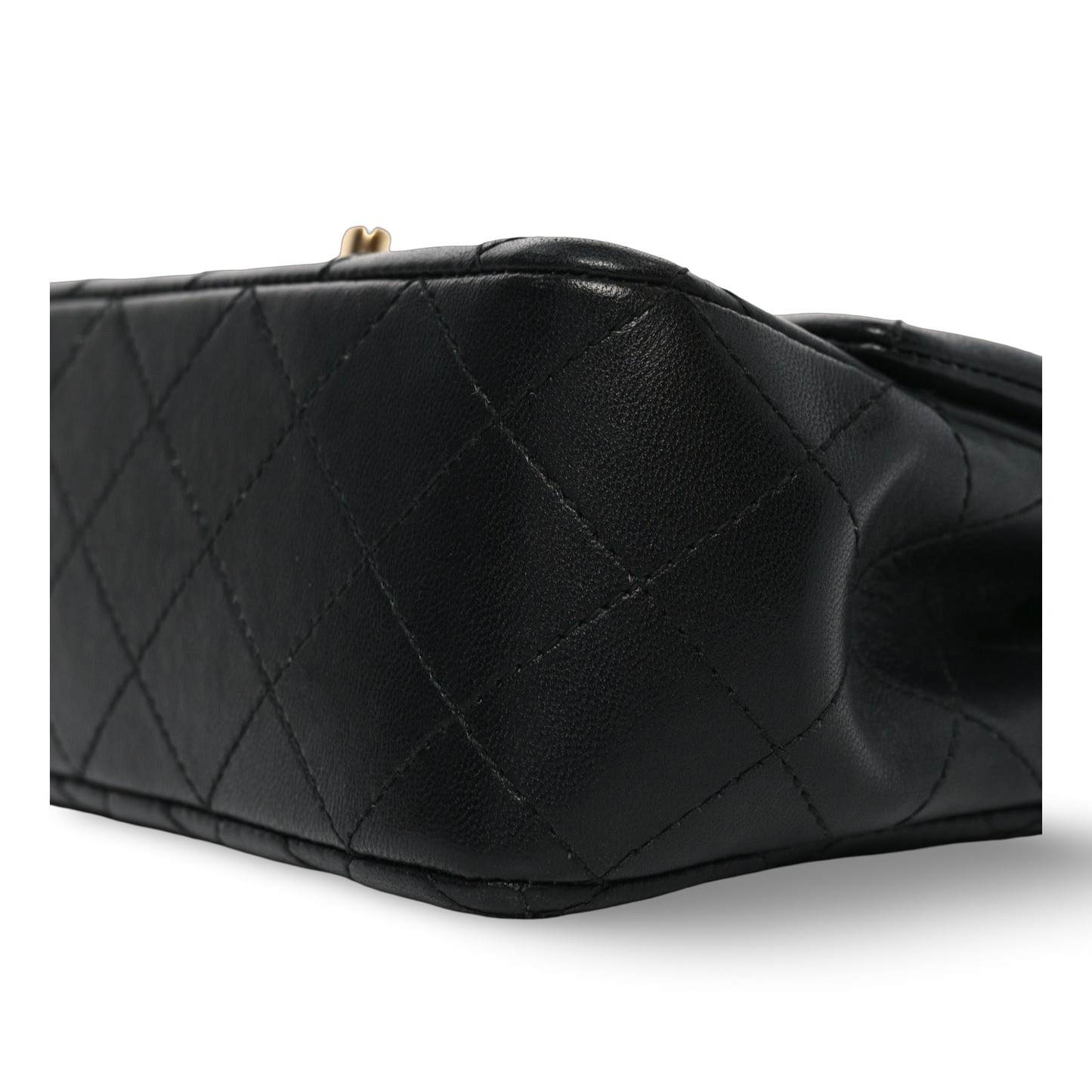 Chanel Quilted Lambskin Mini Rectangular Single Flap Bag - GHW / Black