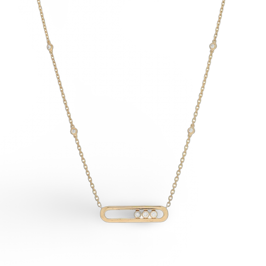 Messina 18K Yellow Gold Diamond Baby Move Necklace