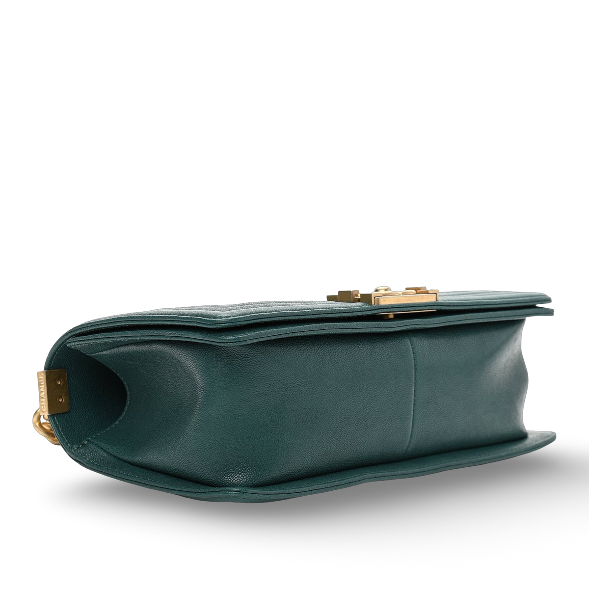 Chanel Quilted Caviar Old Medium Boy Bag - GHW/ Green