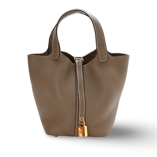 Hermes Togo Picotin Lock 18 Bag - GHW/Etoupe