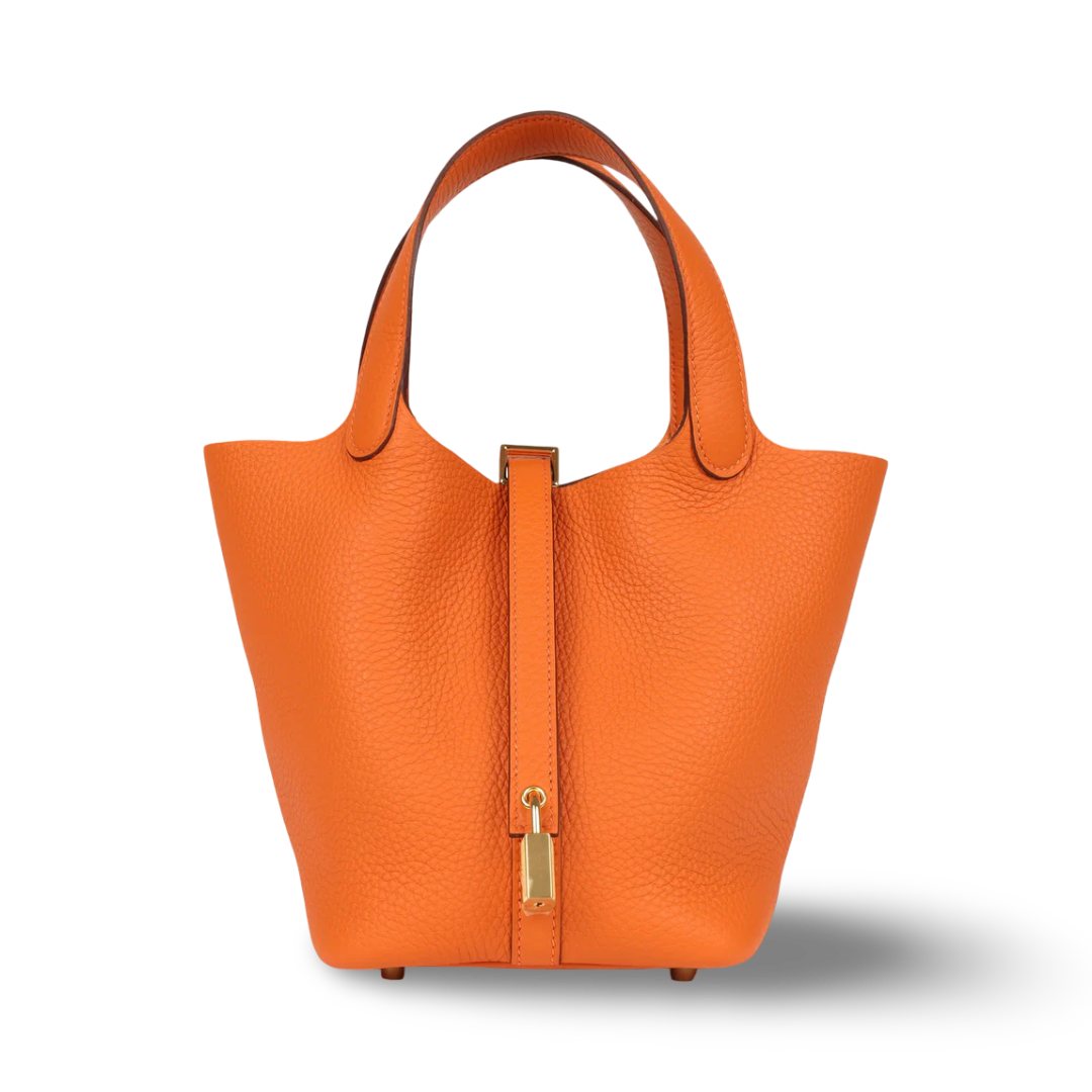 Hermès Taurillon Clemence Picotin Lock 18 PM - GHW /Orange