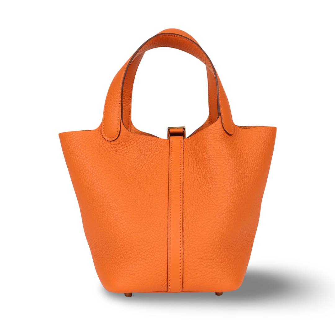 Hermès Taurillon Clemence Picotin Lock 18 PM - GHW /Orange