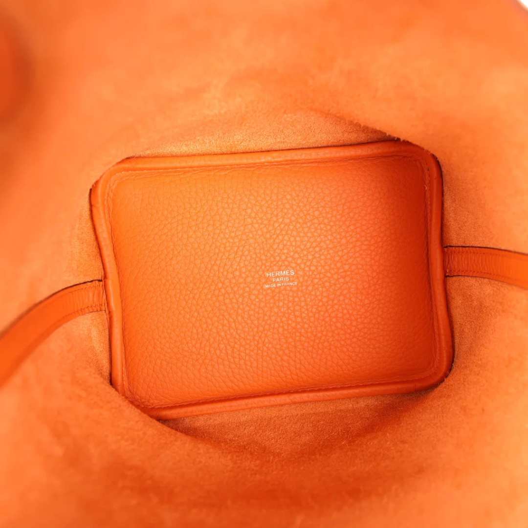 Hermès Taurillon Clemence Picotin Lock 18 PM - GHW /Orange