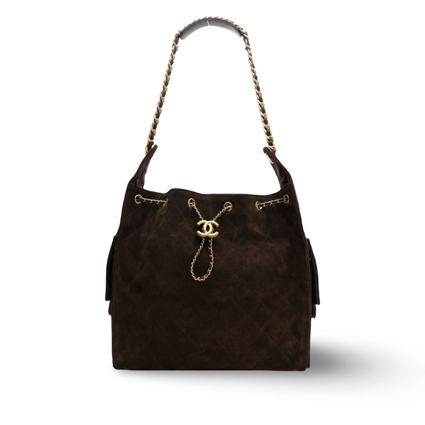 Chanel Quilted Suede Medium 25Bag - GHW/ Brown
