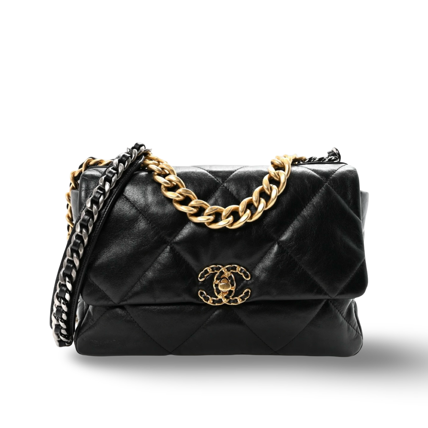 Chanel Quilted Lambskin Large 19Bag - GHW/ Black