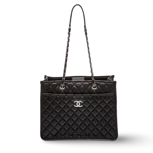 Chanel Quilted Calfakin Shopping Tote