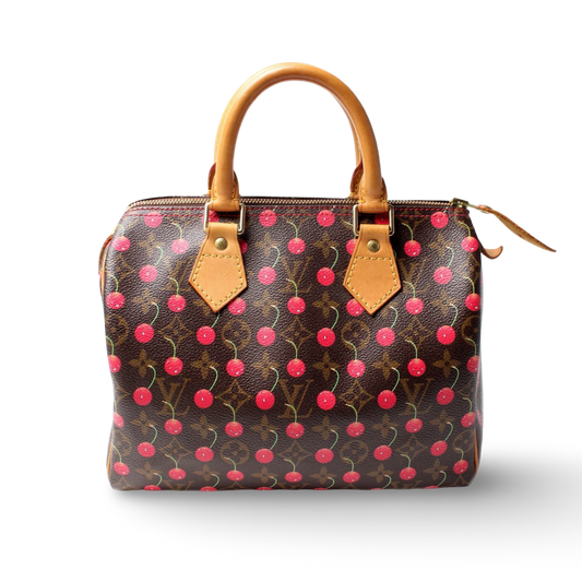 Louis Vuitton Momogram Cerises Speedy 25 Bag- Brown / GHW