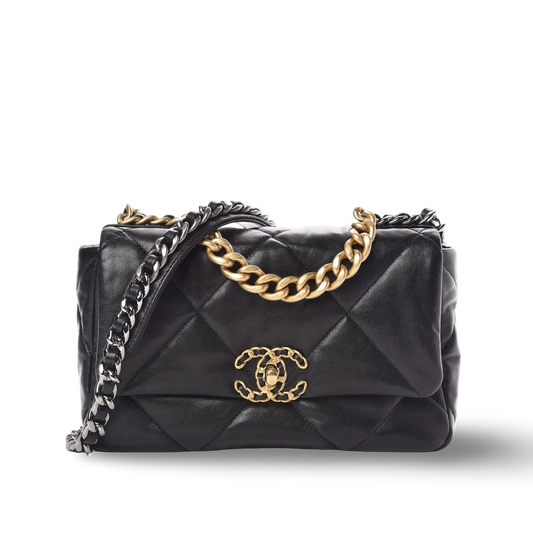 Chanel Quilted Lambskin Medium 19Bag - GHW/ Black