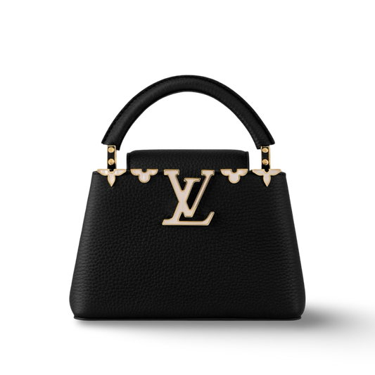 Louis Vuitton Taurillon Mother Of Pearls Mini Capucines Bag - GHW / Black