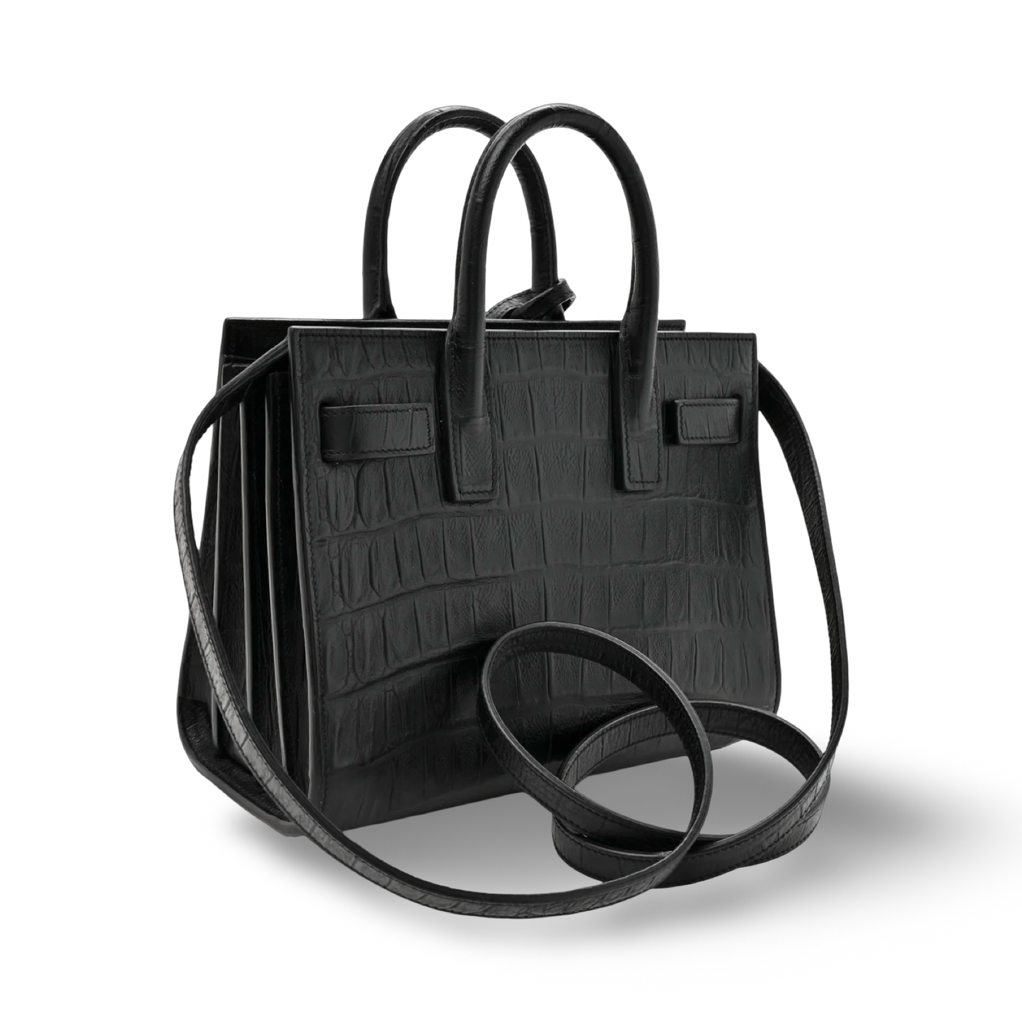 Saint Laurent Crocodile Nano Sac De Jour Bag - SHW/